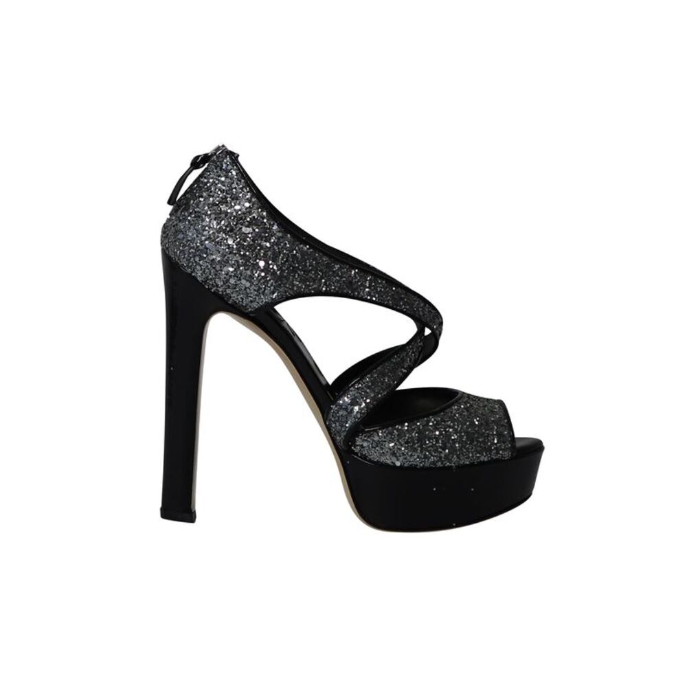 Miu Miu Platform Heels in Silver Glitter